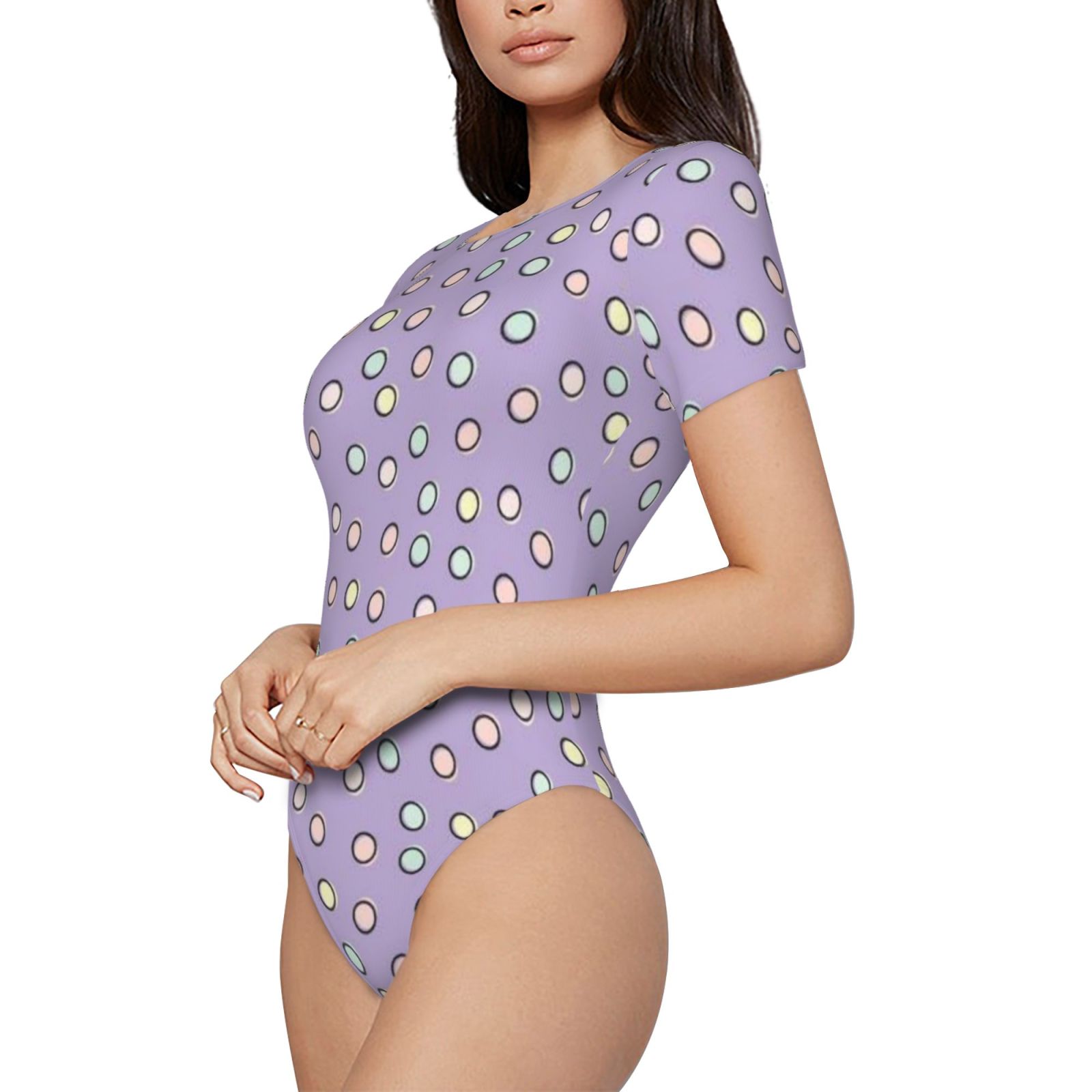 Women's short-sleeved round neck jumpsuit