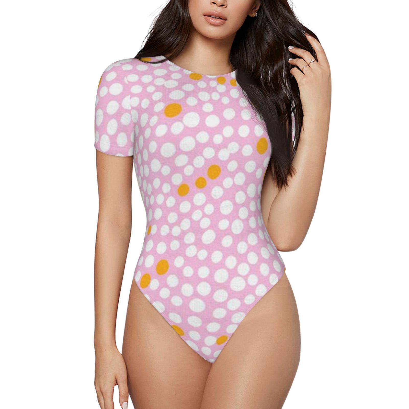 Women's short-sleeved round neck jumpsuit