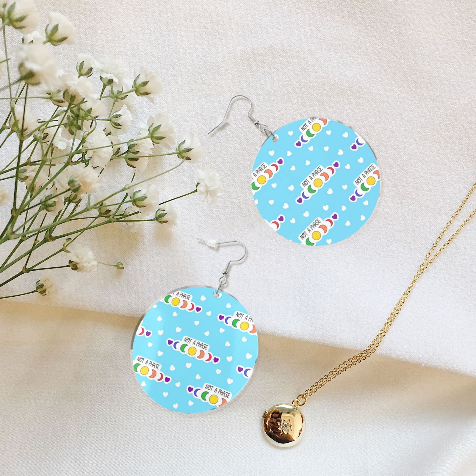 Round acrylic earrings