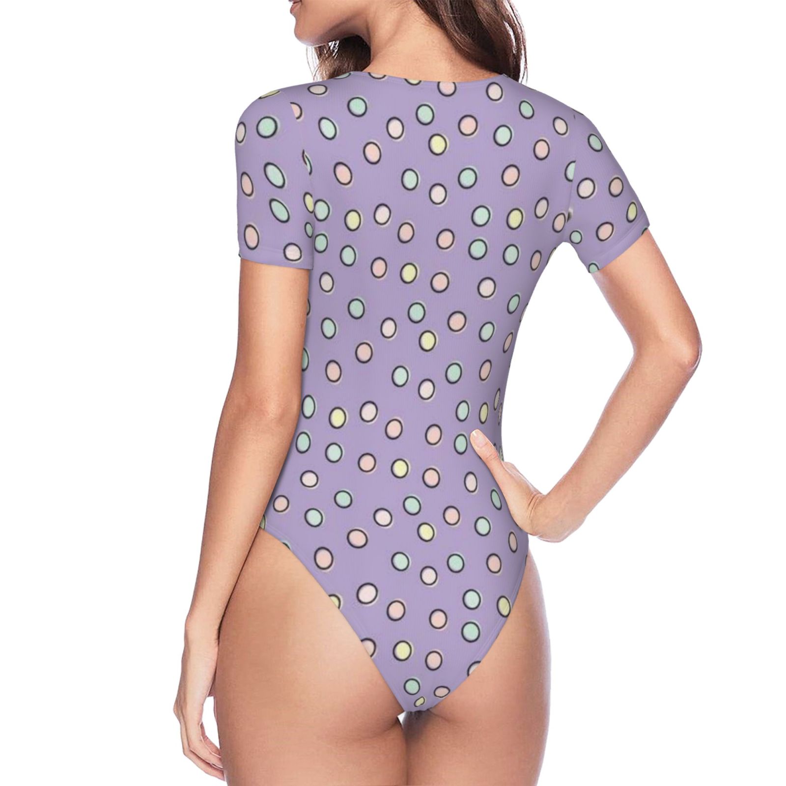 Women's short-sleeved round neck jumpsuit