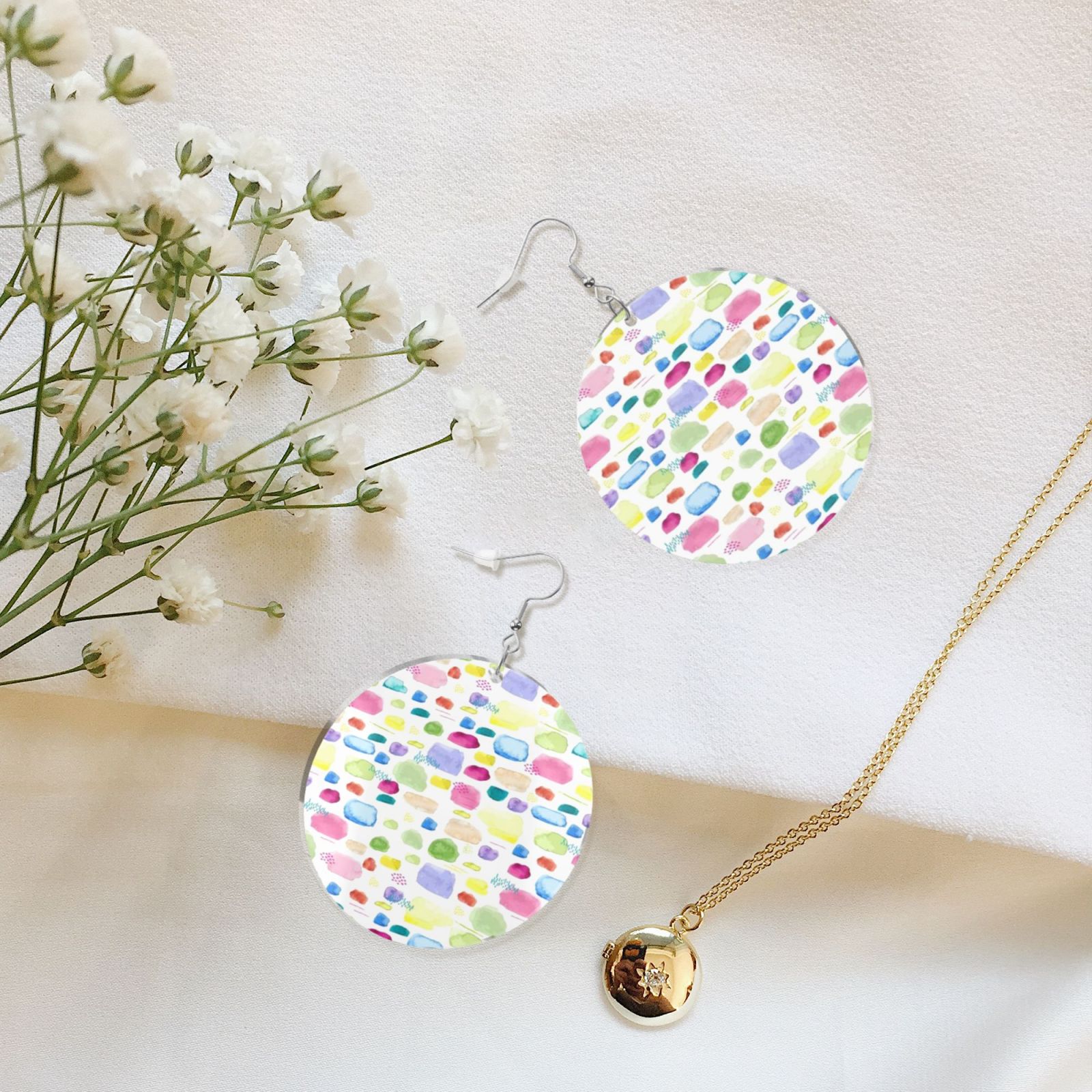 Round acrylic earrings