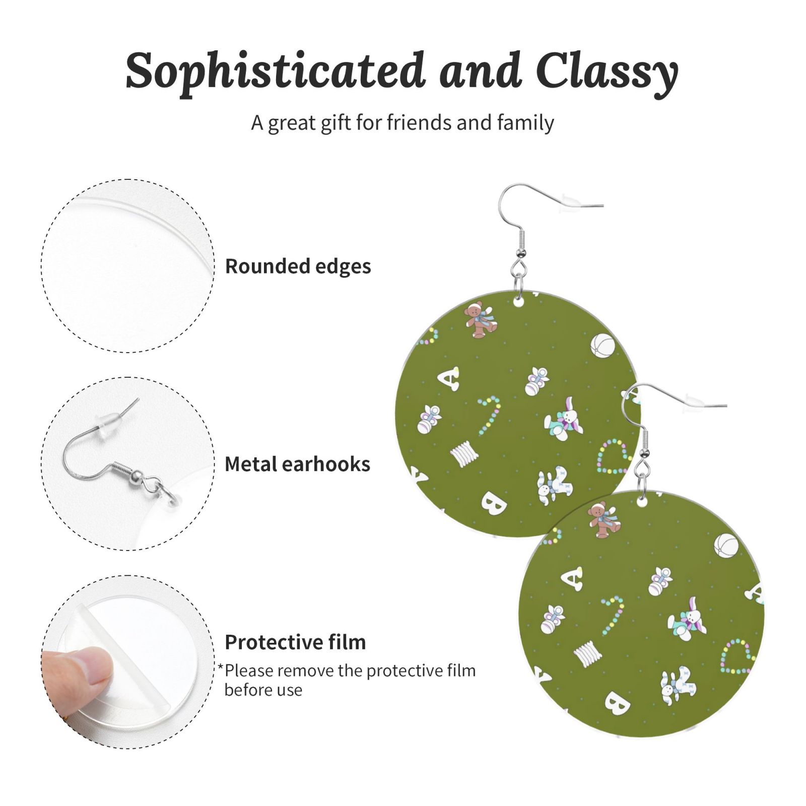 Round acrylic earrings