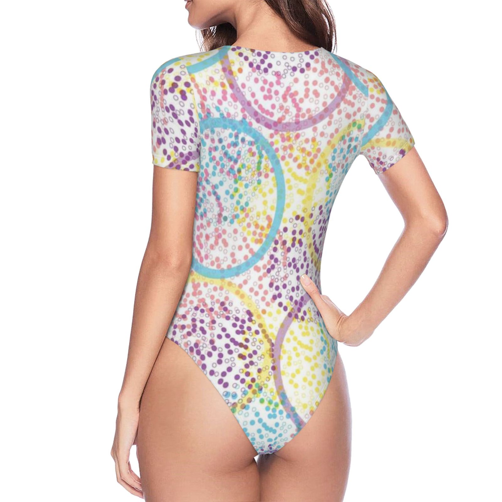 Women's short-sleeved round neck jumpsuit