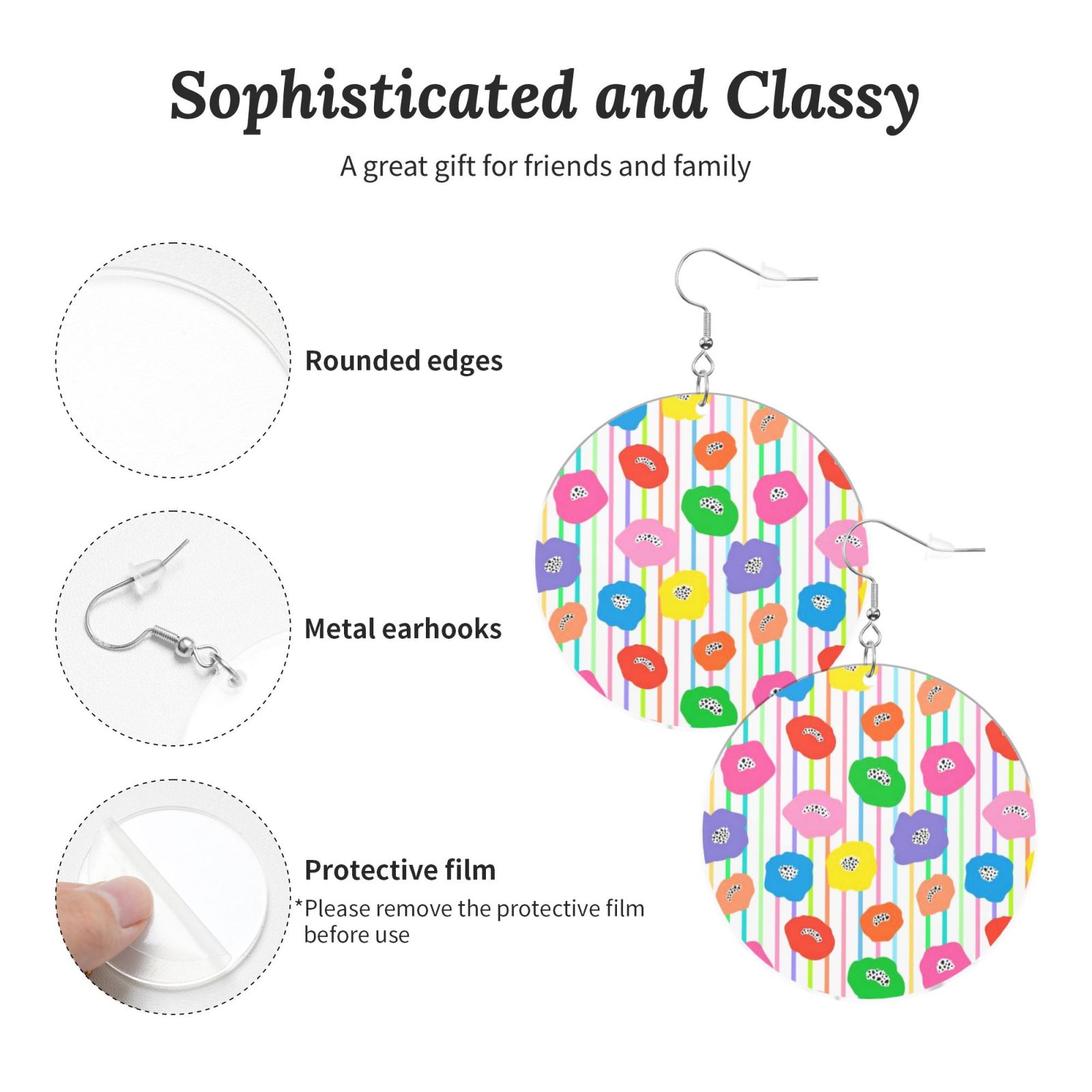 Round acrylic earrings