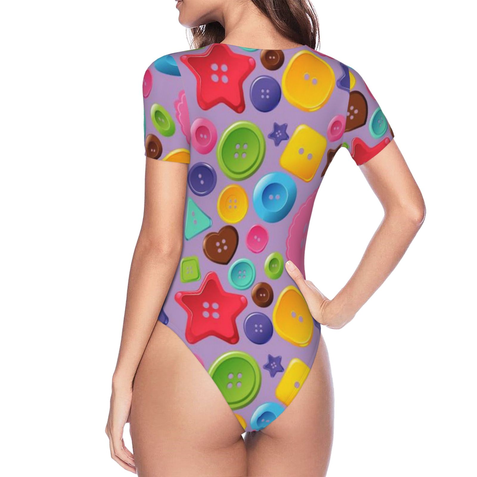 Women's short-sleeved round neck jumpsuit