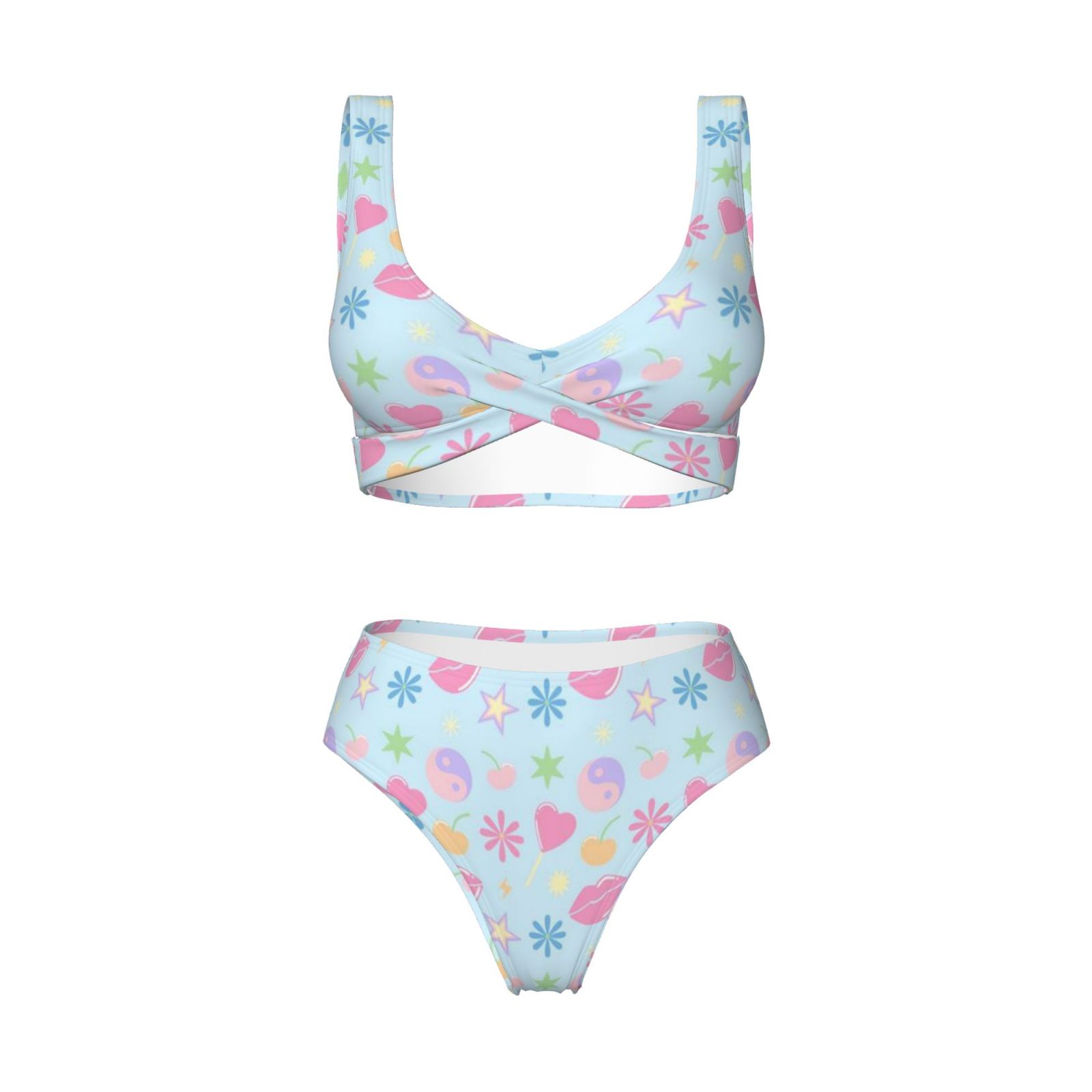Women's two-piece cross bikini