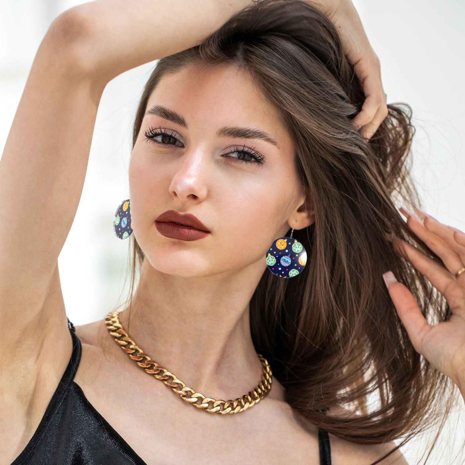Round acrylic earrings