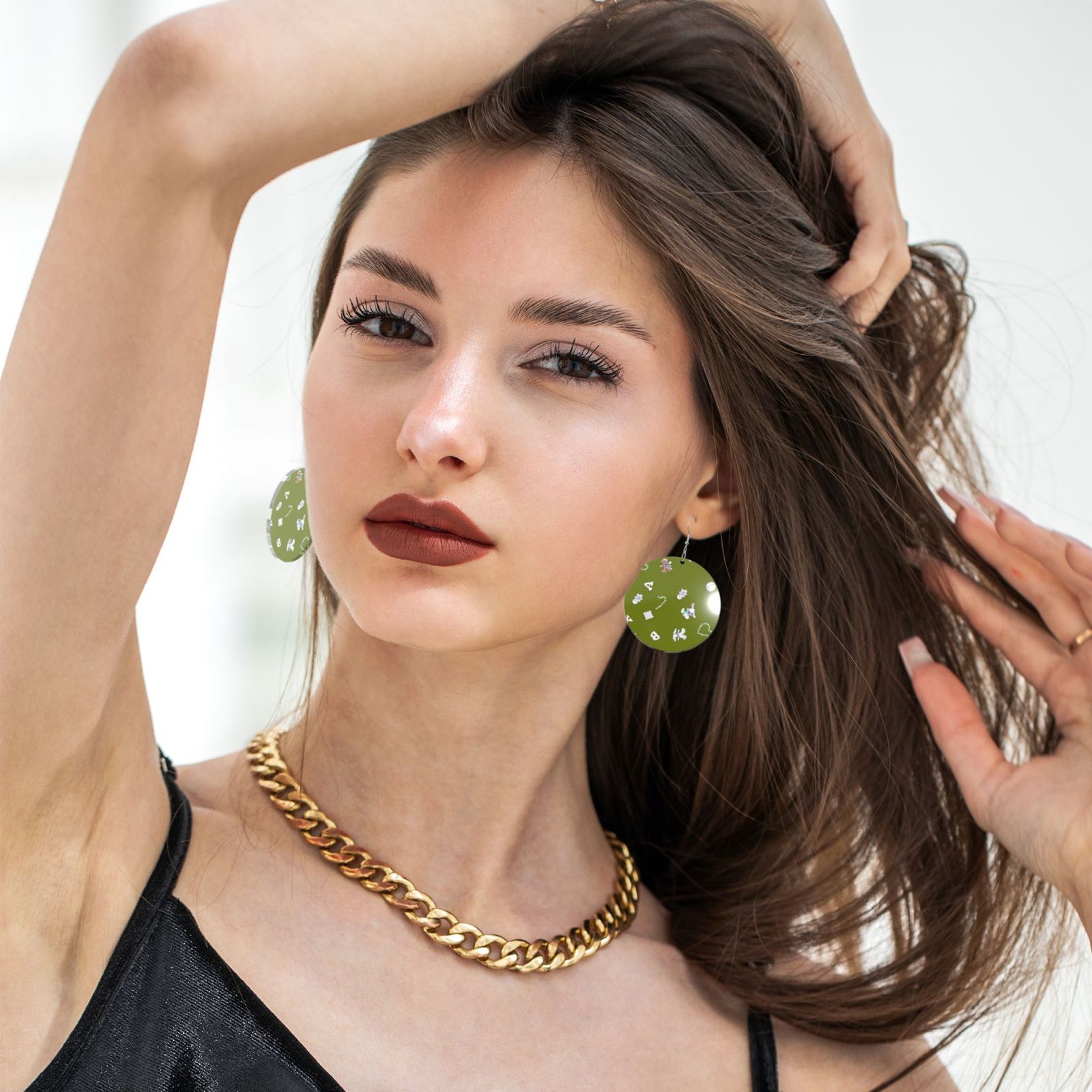 Round acrylic earrings
