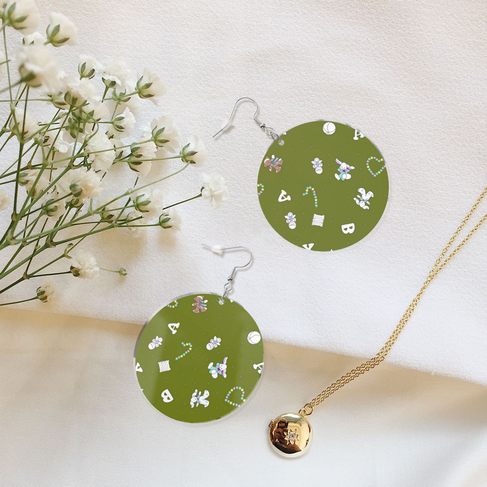 Round acrylic earrings