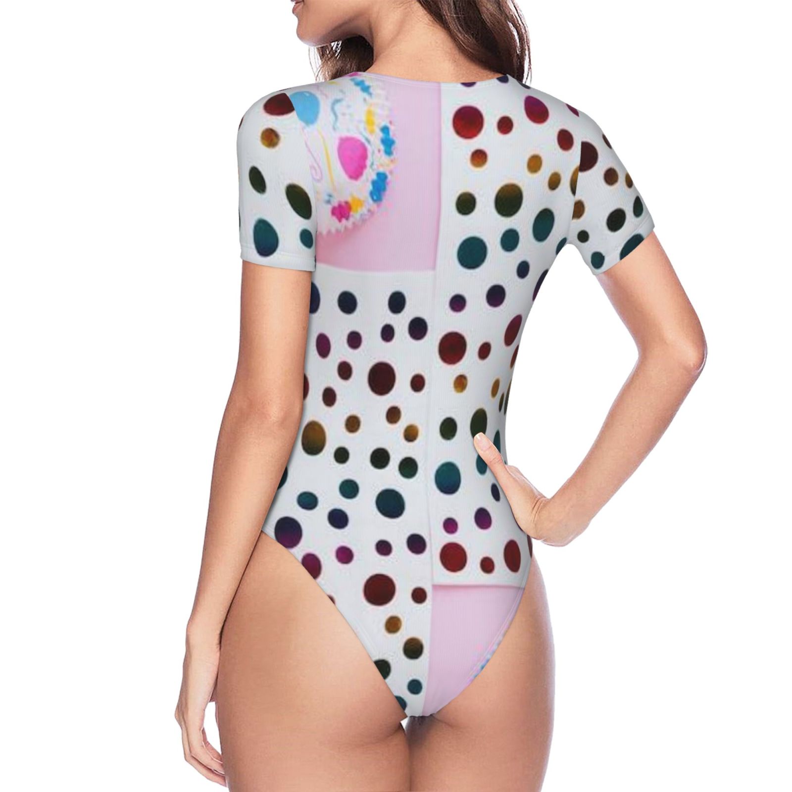 Women's short-sleeved round neck jumpsuit