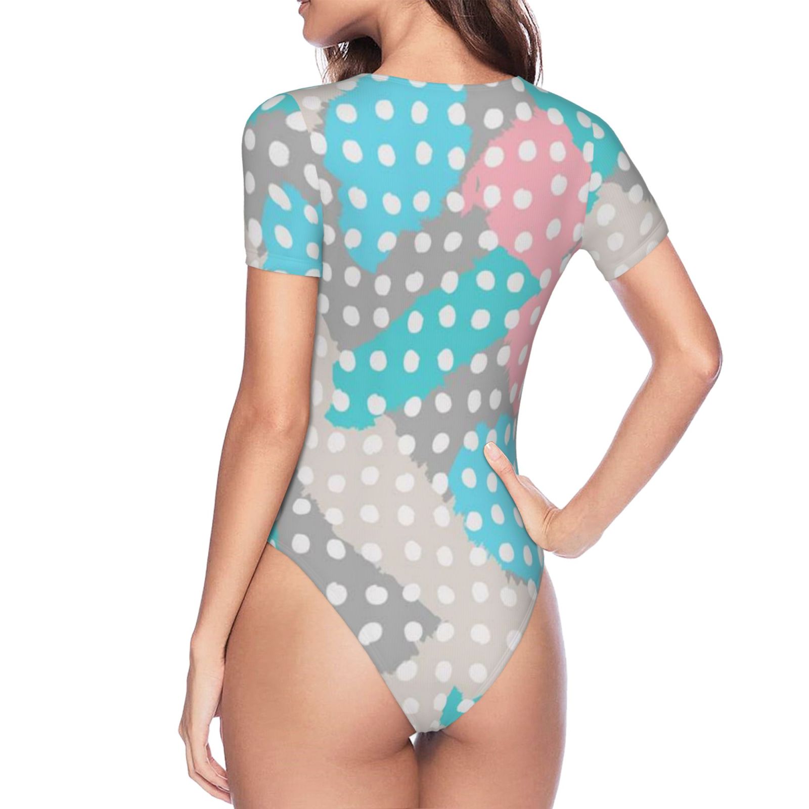 Women's short-sleeved round neck jumpsuit