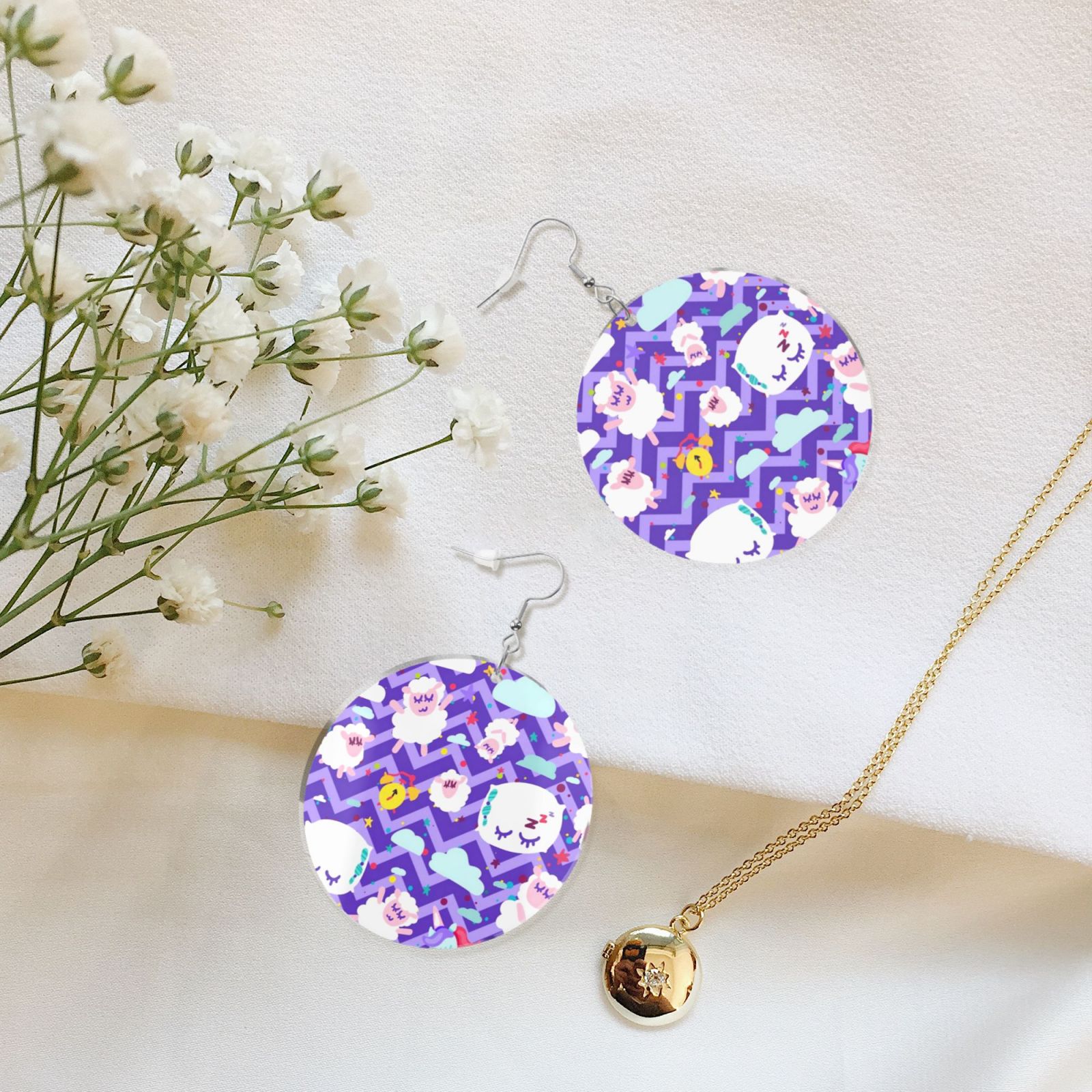Round acrylic earrings