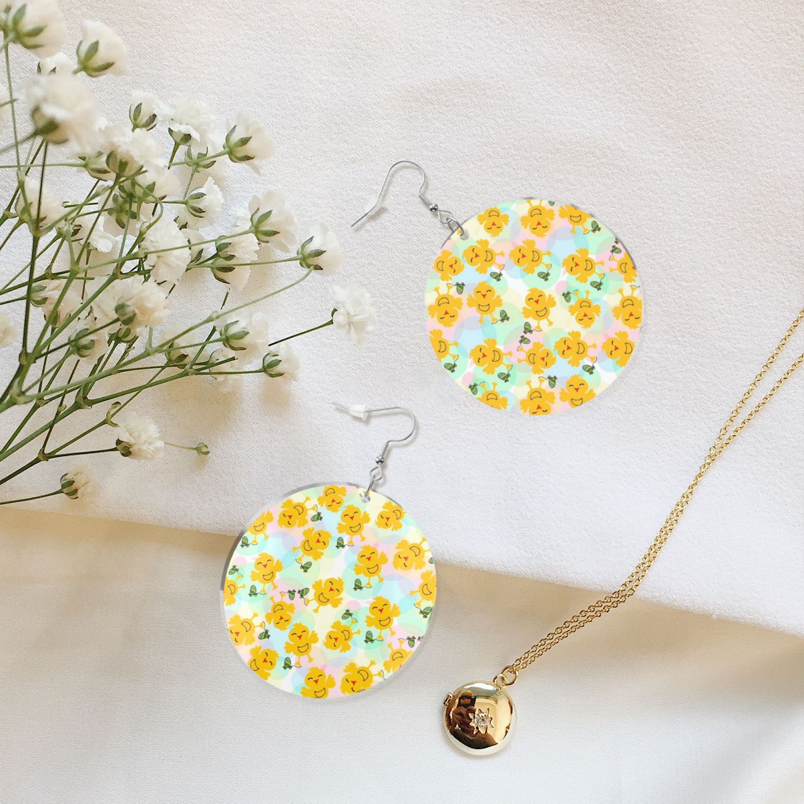 Round acrylic earrings