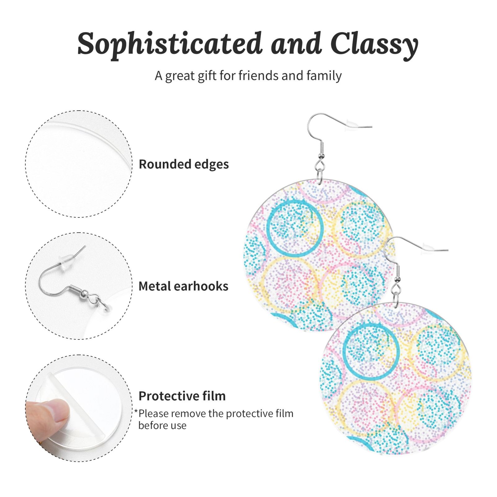 Round acrylic earrings