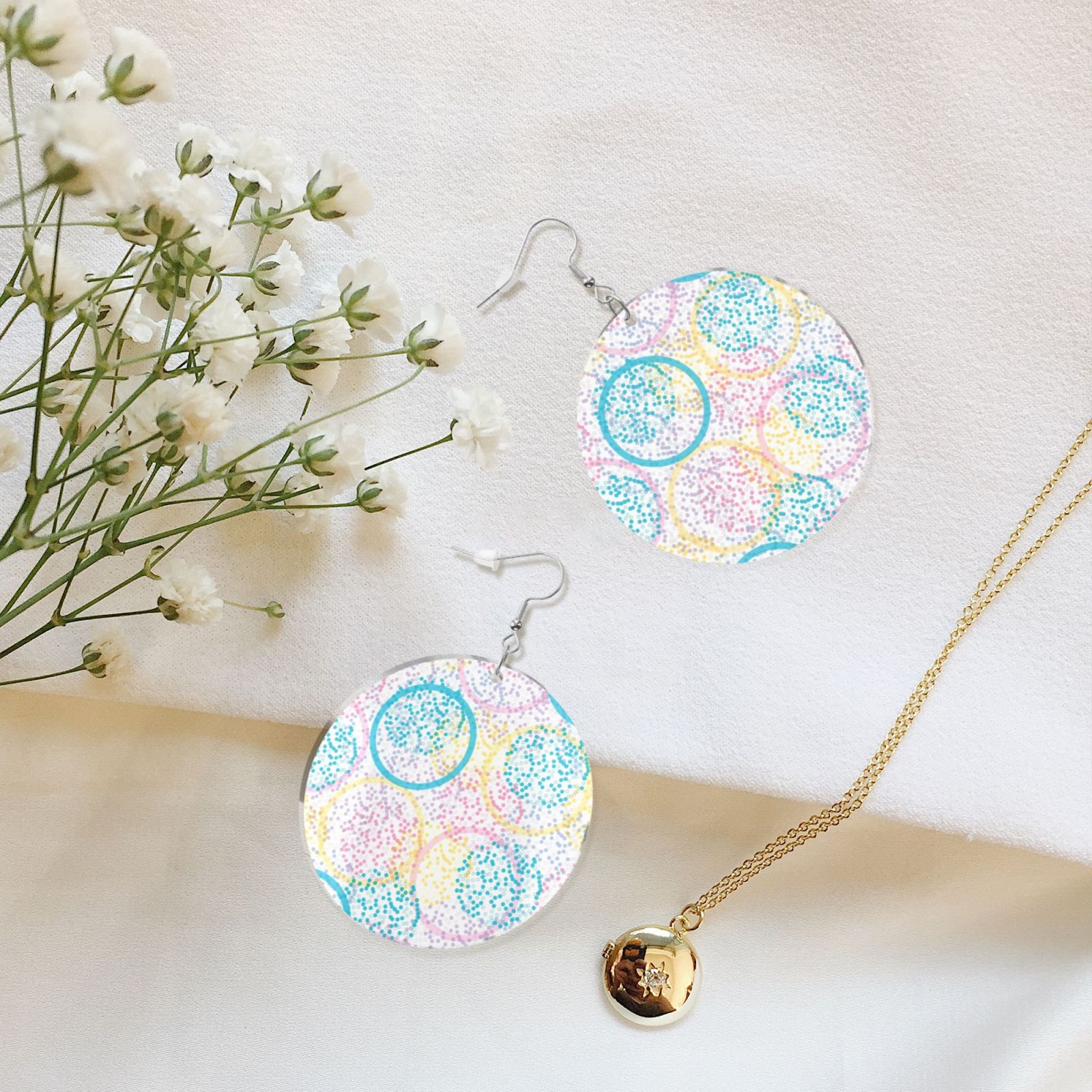 Round acrylic earrings