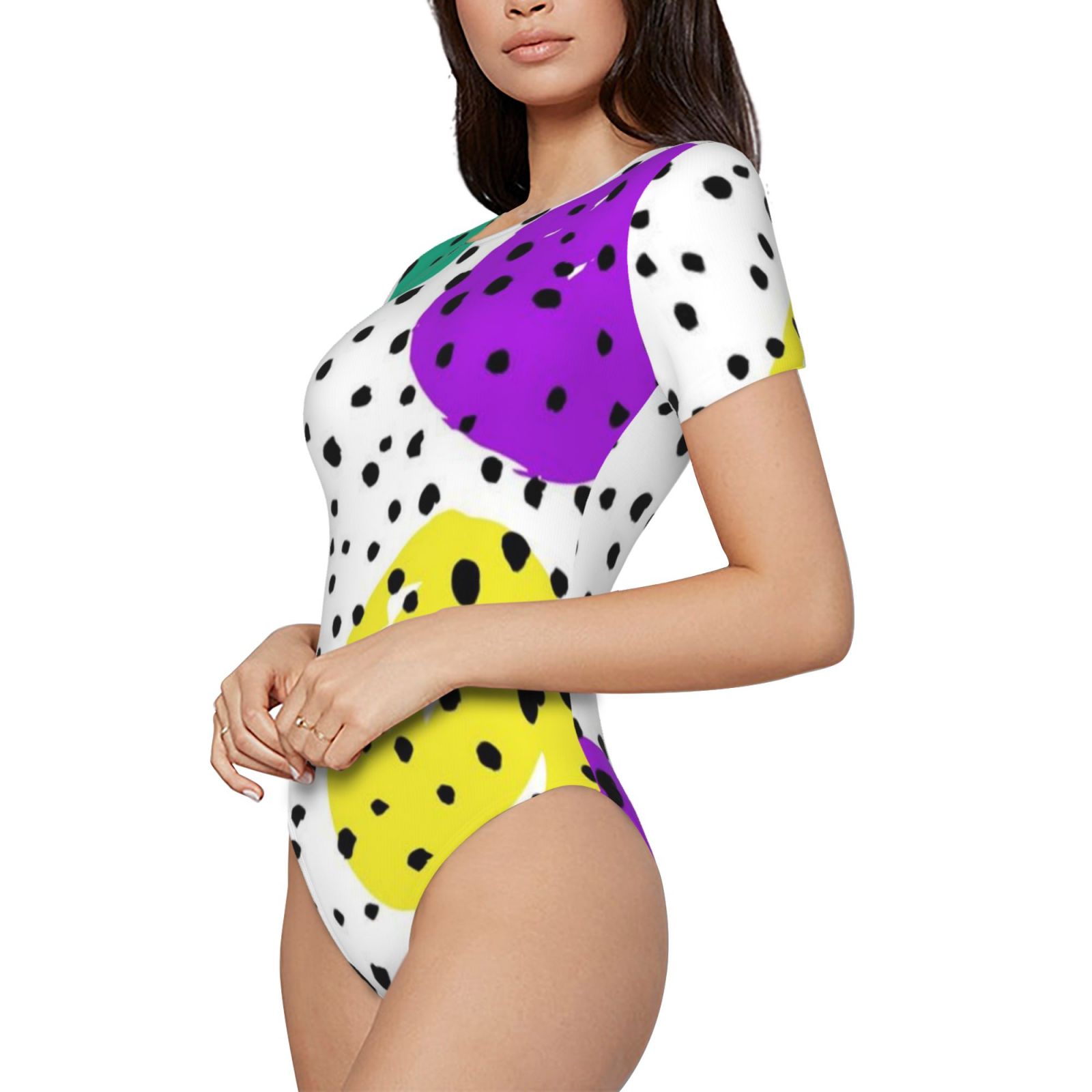 Women's short-sleeved round neck jumpsuit