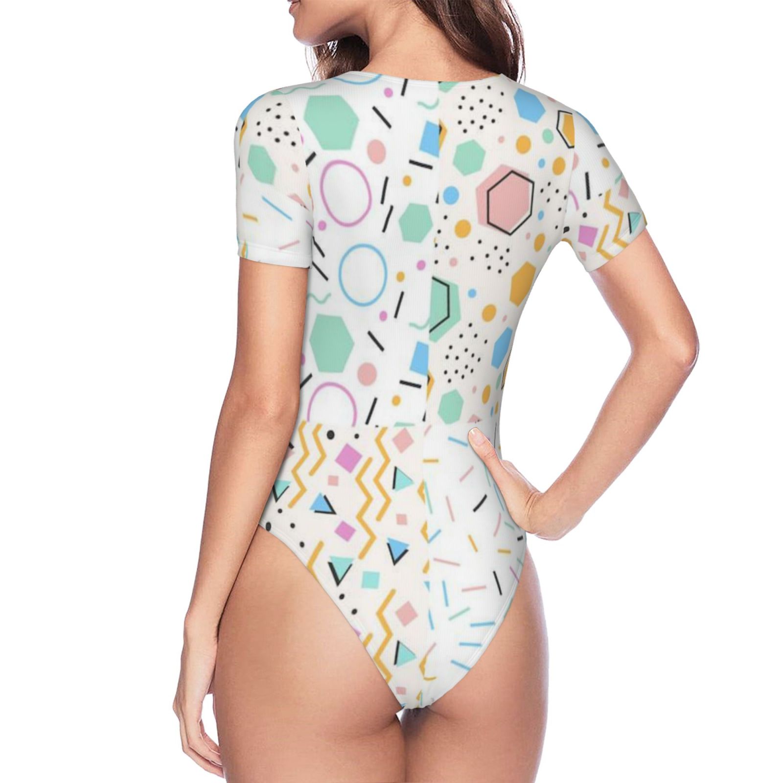 Women's short-sleeved round neck jumpsuit