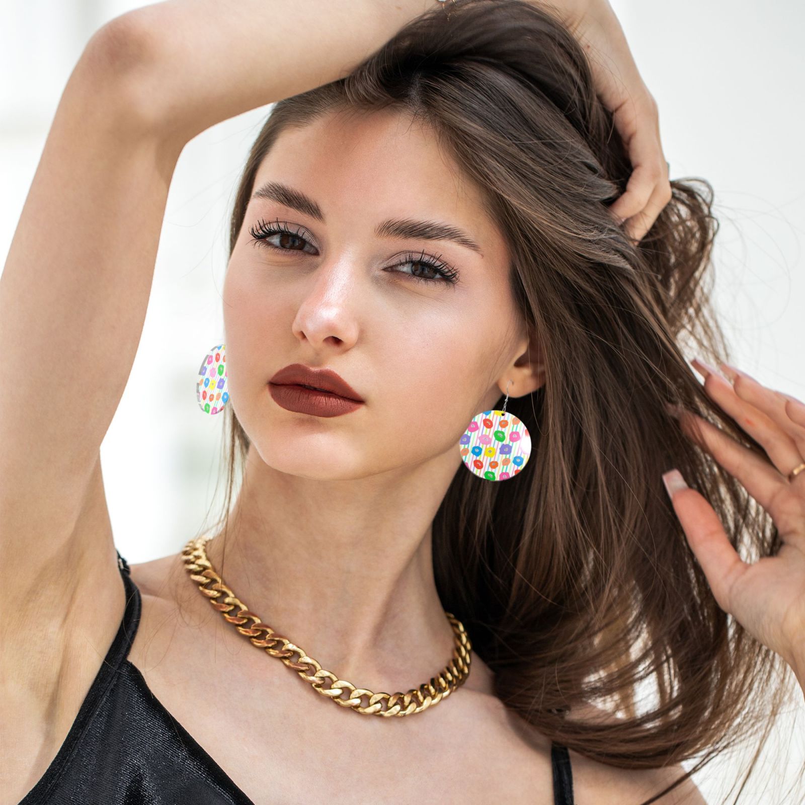 Round acrylic earrings
