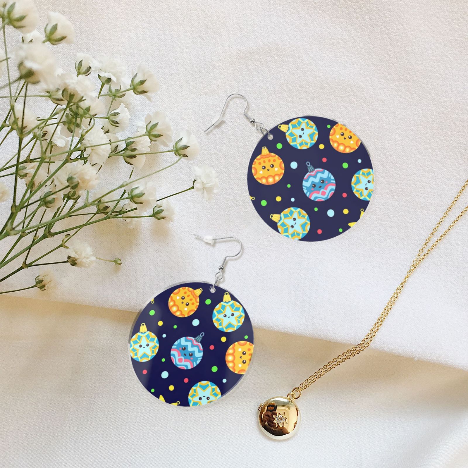 Round acrylic earrings