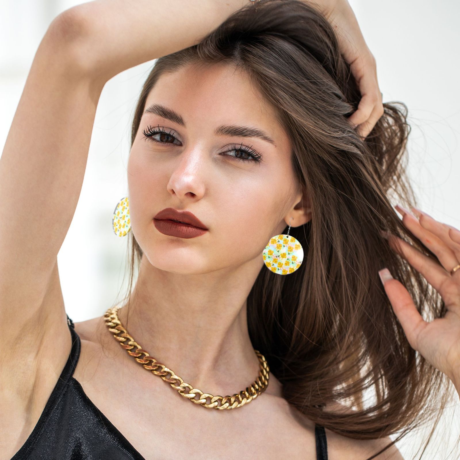 Round acrylic earrings