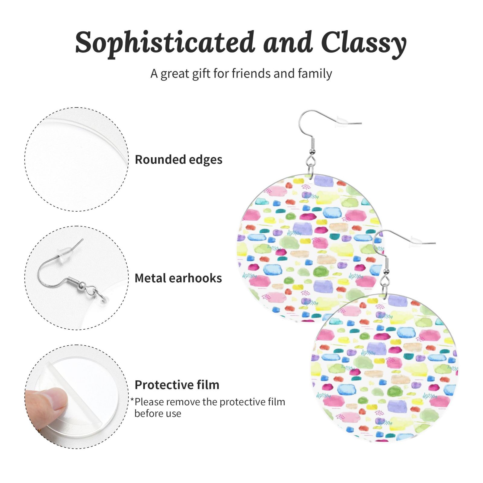 Round acrylic earrings
