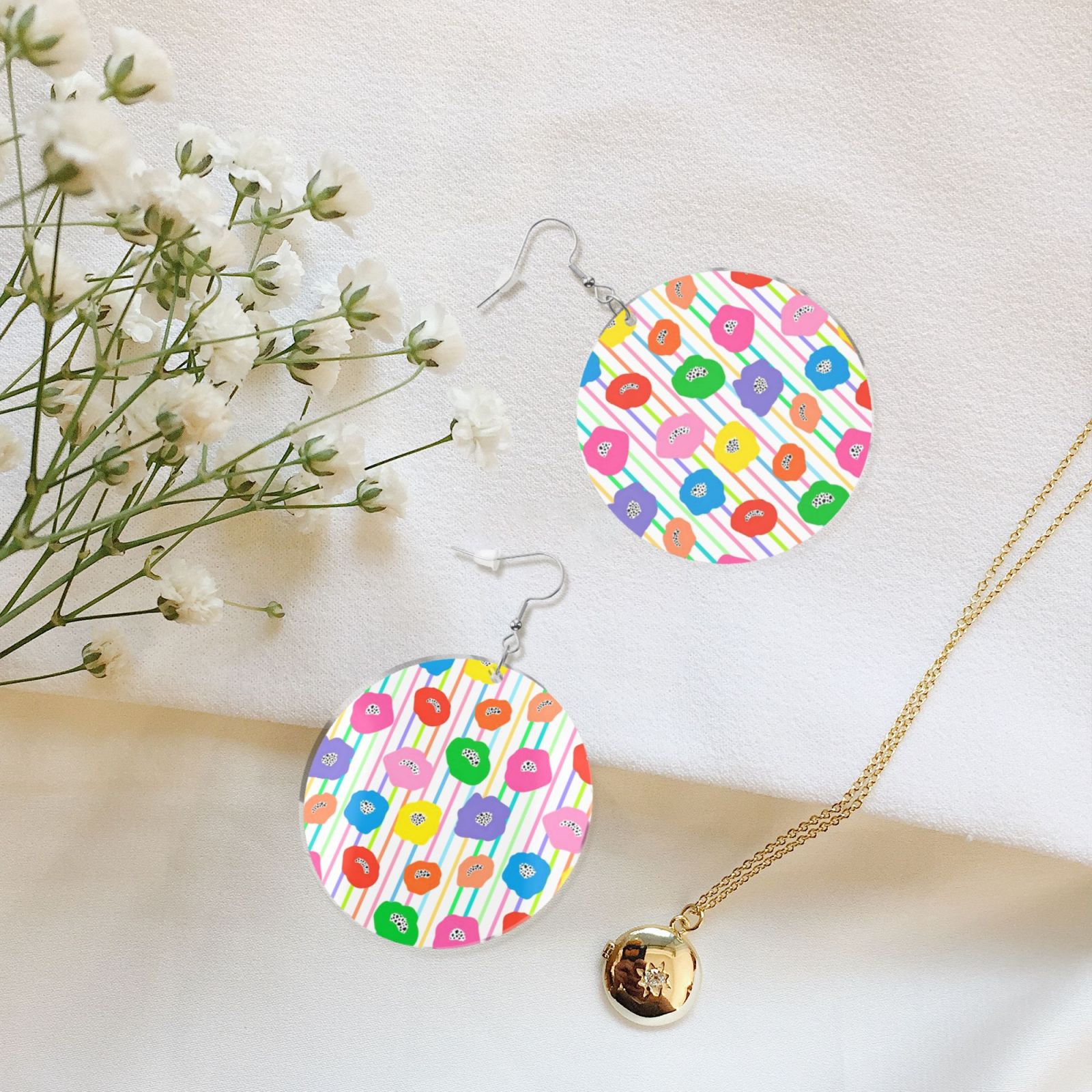 Round acrylic earrings