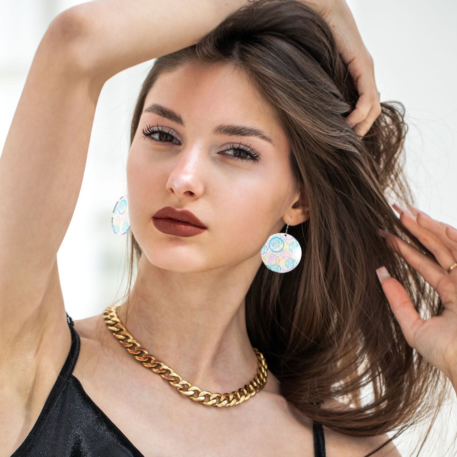 Round acrylic earrings